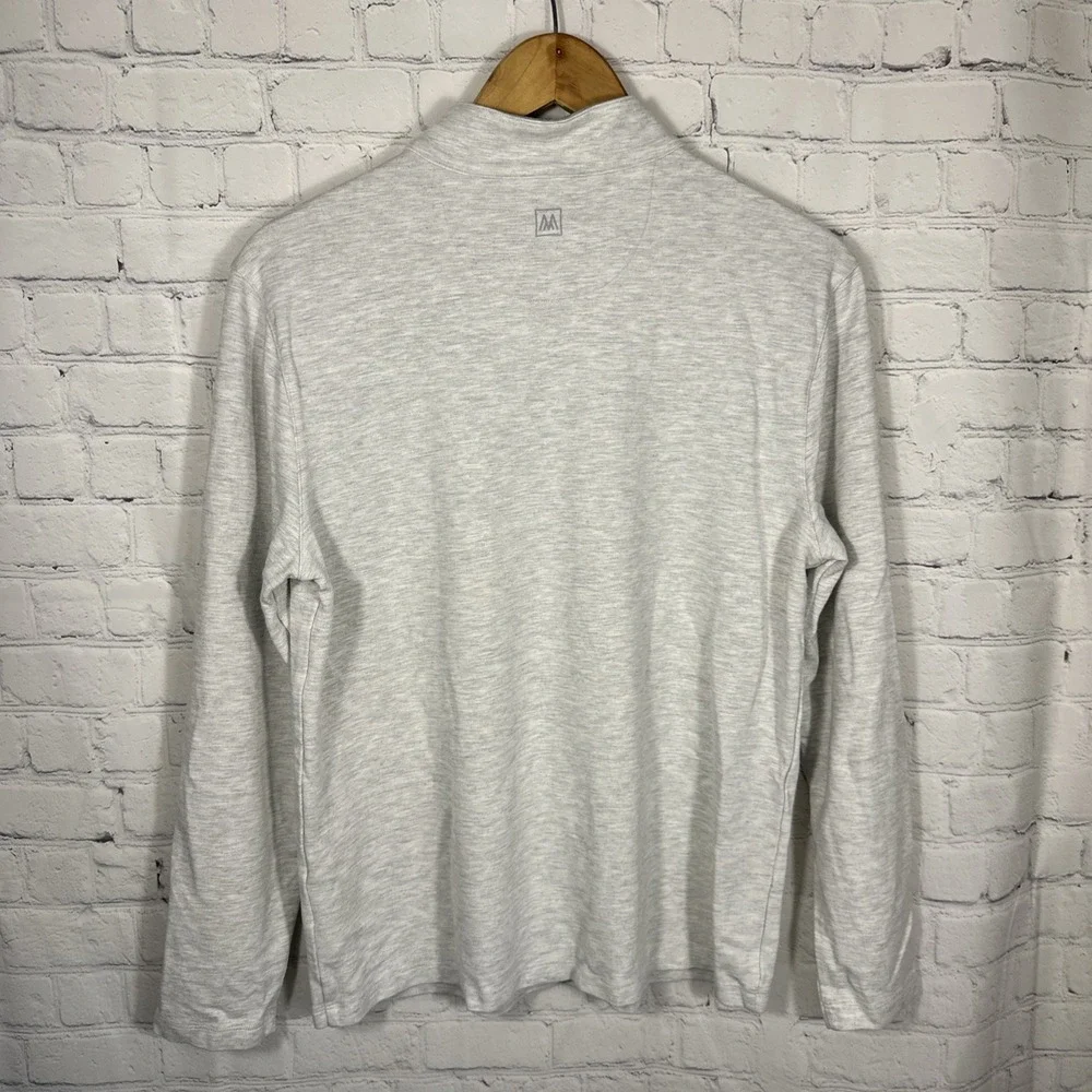 Mizzen+Main Quarter Zip Mens Medium Gray Proflex 1/4 Zip Pullover 1PO-0550 - Picture 7 of 8